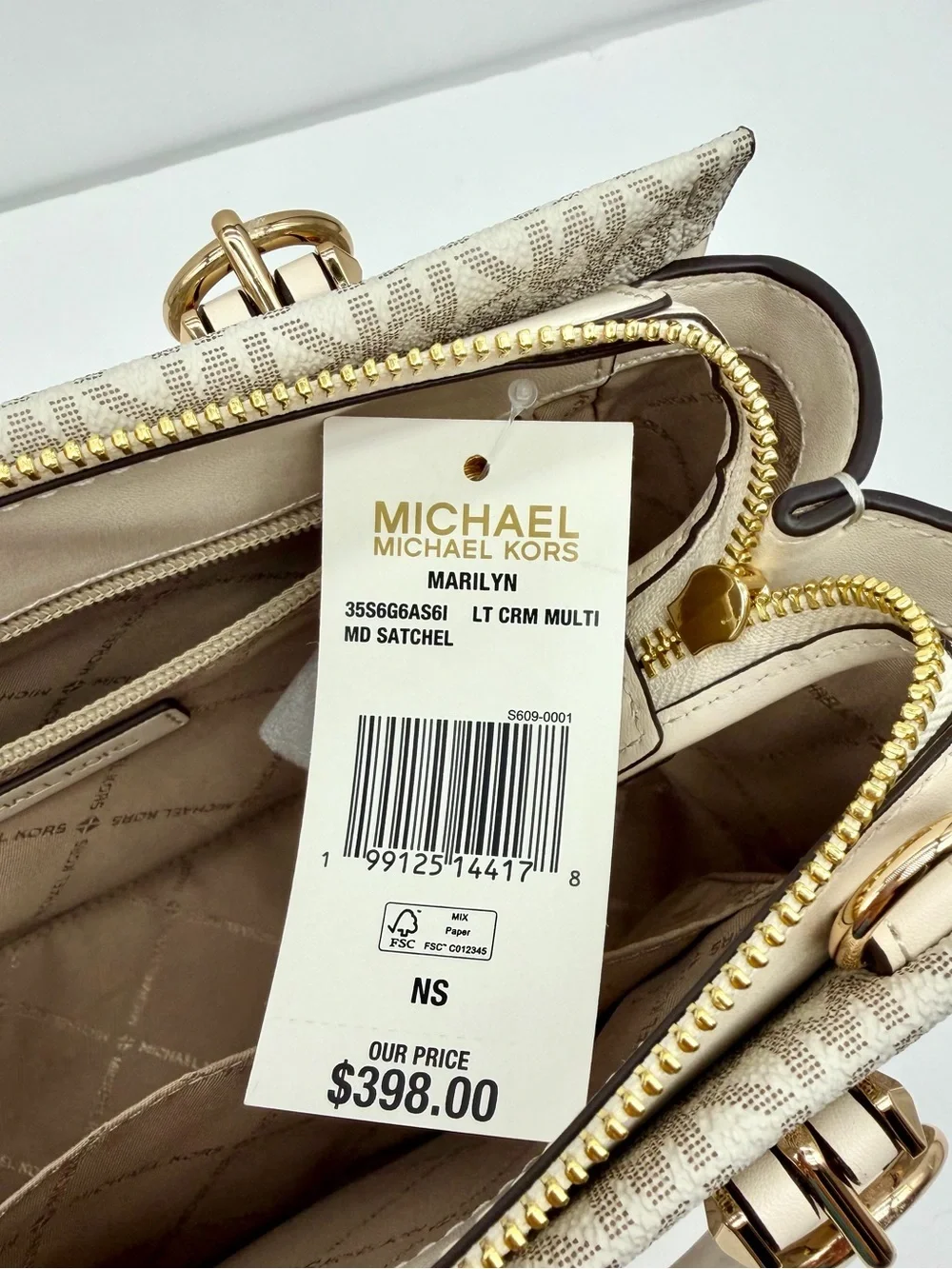 MICHAEL KORS Marilyn Md Embellished Signature Logo Satchel Crossbody